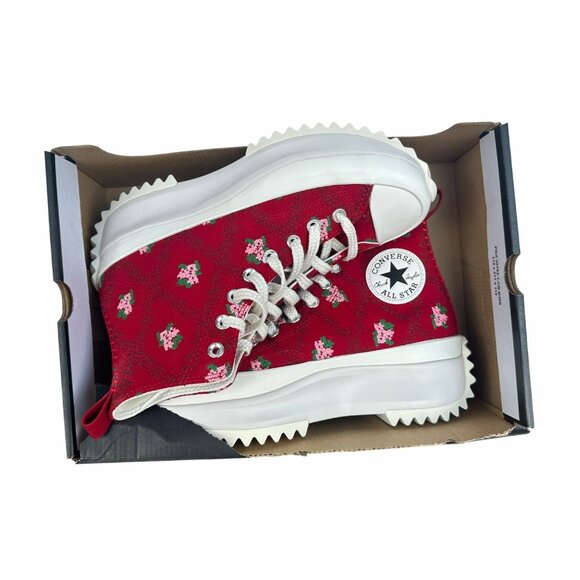 ❤️CONVERSE Run Star Hike Hi Platform Rose Cross Stitch 9 Womens Sneakers A14885C - Picture 7 of 14